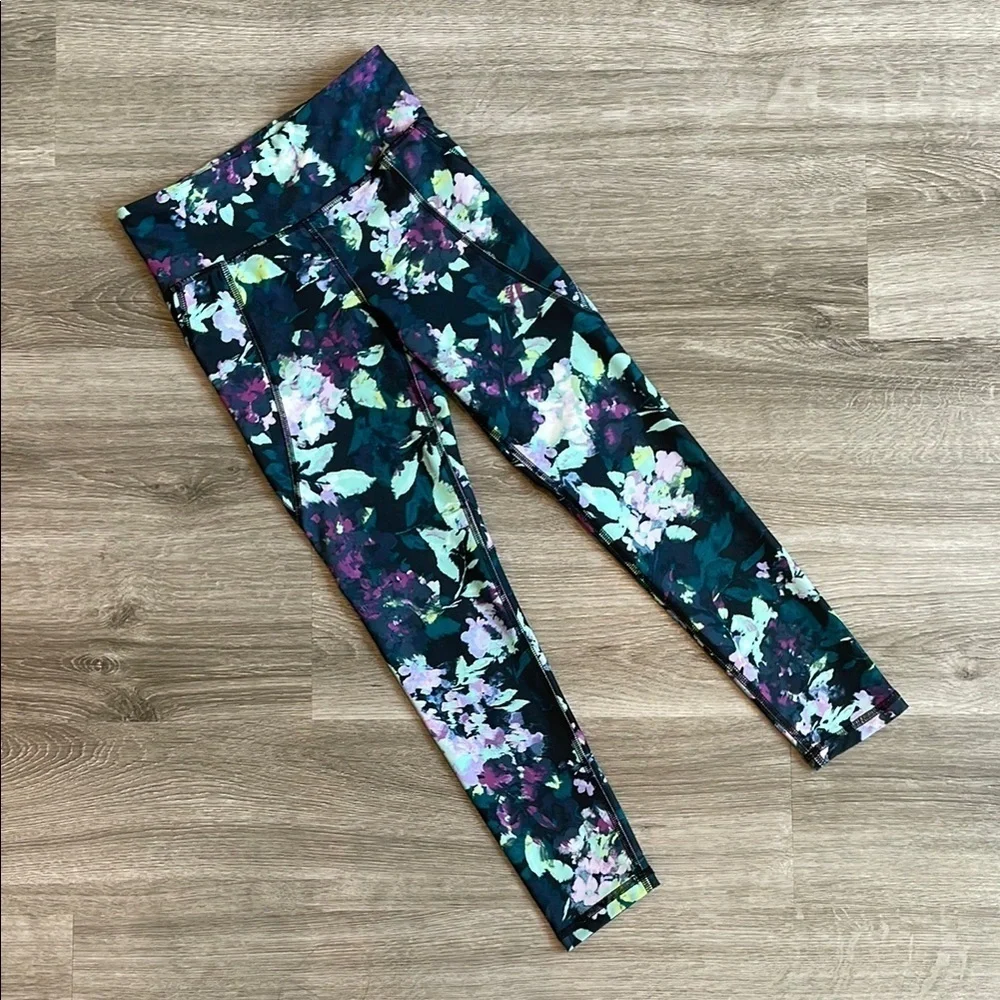 Old Navy tropical abstract print little girls athletic leggings